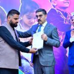 The Caretaker Prime Minister Anwaar-ul-Haq Kakar distributes cheques among the families of martyred polio workers and polio workers who got injured in the line of duty