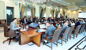 The Caretaker Prime Minister Anwaar-ul-Haq Kakar chairs a meeting of the Caretaker Federal Cabinet