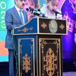 The Caretaker Prime Minister Anwaar-ul-Haq Kakar addresses a ceremony organised to commemorate World Polio Day