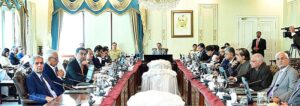The Caretaker Prime Minister Anwaar-ul-Haq Kakar chairs a meeting of the Caretaker Federal Cabinet