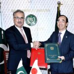 The Notes of the project “The Programme for Reconstruction of Educational Facilities in Flood affected Areas in Sindh” signed and exchanged by Dr. Kazim Niaz, Secretary EAD and H.E. WADA Mitsuhiro, Ambassador of Japan to Pakistan at EAD