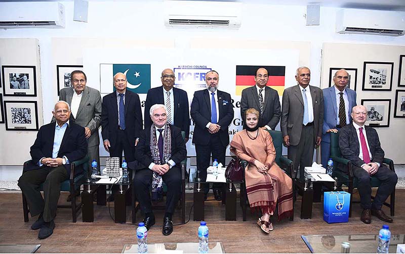 Karachi Council of Foreign Relations (KCFR) held a talk on Pakistan - Germany Relations at Quaid e Azam House Museum. Mr. Alfred Grannas, Ambassador of Germany, Ms. Nadira Panjwani, Chairperson KCFR, Rudiger Lotz, Ph. D.Consul General of the Federal Republic of Germany with board members was also present