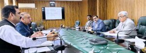 Caretaker Federal Minister for National Food Security Dr. Kausar Abdullah Malik chairing briefing regarding National Program for Improvement of Watercourses in Pakistan Phase-II, National Program for Enhancing the Command Area in Barani Areas of Pakistan & Water Conservation in Barani Areas of K.P here at NFS&R