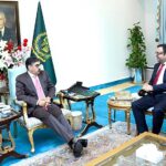 Pakistan's Ambassador designate to Morocco Sami Malik calls on Caretaker Prime Minister Anwaar-ul-Haq Kakar.