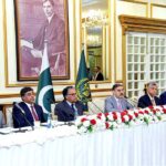 The Caretaker Prime Minister Anwaar-ul-Haq Kakar addresses a Press Conference