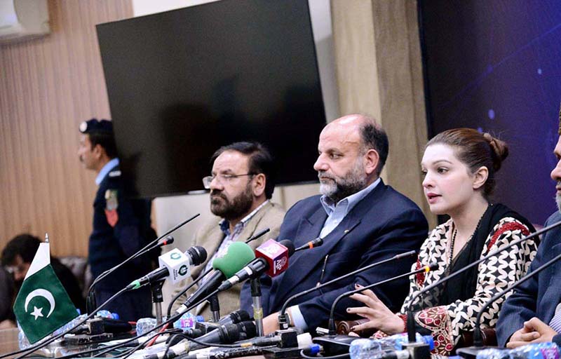 Special Assistant to the Prime Minister for Human Rights and Women Empowerment, Ms. Mushaal Hussein Mullick and All Parties Hurriyat Conference Leadership addressing a press conference on Kashmir Black Day