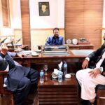 Provisional Minister Interior Shams ul Haq Lone and Provisional Minister Law & Health Syed Suhail Abbas Shah call on CM GB Haji Gulbar Khan at his Office