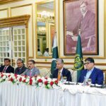 The Caretaker Prime Minister Anwaar-ul-Haq Kakar addresses a Press Conference