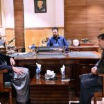 Provisional Minister Interior Shams ul Haq Lone and Provisional Minister Law & Health Syed Suhail Abbas Shah call on CM GB Haji Gulbar Khan at his Office