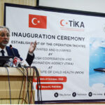 Turkish Ambassador to Pakistan Mehmet Pacaci addressing the inauguration ceremony of an Operation Theatre (Operating Room) renovated and equipped by the Turkish Cooperation and Coordination Agency (TIKA) at the National Institute of Child Health (NICH)