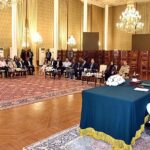 President Dr Arif Alvi speaking to journalists during an interactive session on Breast Cancer, at Aiwan-e-Sadr