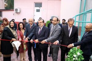 Caretaker Federal Minister for National Heritage and Culture Jamal Shah and Pakistan’s ambassador to China H.E. Moin ul Haq jointly inaugurated newly established auditorium of Pakistan Embassy College