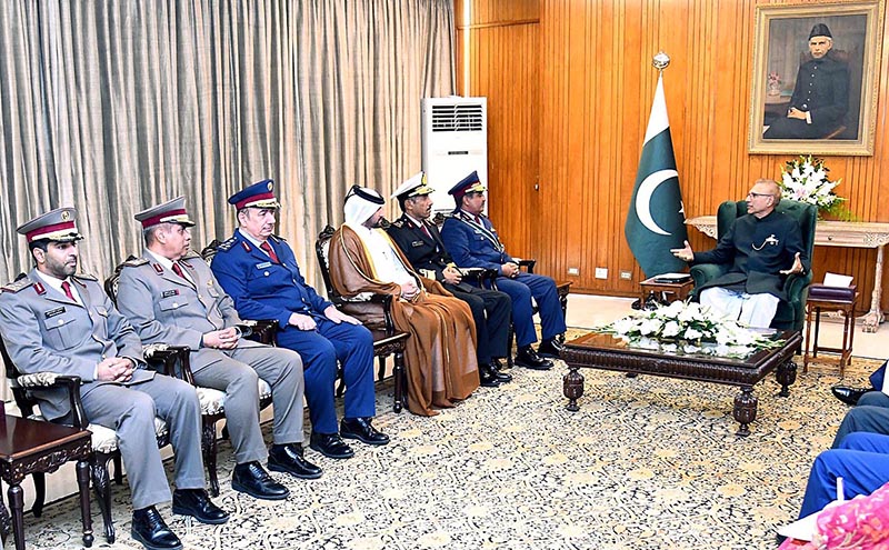 The Chief of Staff of Qatar Armed Forces, Lt Gen (Pilot) Salem Hamad Eqail Al-Nabet, along with the members of his delegation, called on President Dr. Arif Alvi, at Aiwan-e-Sadr