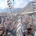 A large number of people participating in a rally at Gari Bagh while thousands of people protested across the country after Friday prayers against Israel’s siege and fierce bombing on the Gaza Strip in retaliation to Hamas attacks