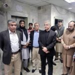 Federal Secretary Ministry of Housing and Works, Dr. Shahzad Khan Bangash during his visit to Shaheed-e-Millat Secretariat Islamabad. Other senior officers of the Housing Ministry are also present