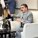 Caretaker Prime Minister Anwaar-ul-Haq Kakar participates in an interactive session with the students of Lahore University of Management Sciences (LUMS)