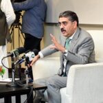 Caretaker Prime Minister Anwaar-ul-Haq Kakar participates in an interactive session with the students of Lahore University of Management Sciences (LUMS)