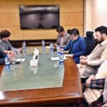 Ambassador of Azerbaijan Khazar Farhadov in a meeting with Chief minister GB Haji Gulbar Khan in GB House