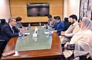Ambassador of Azerbaijan Khazar Farhadov in a meeting with Chief minister GB Haji Gulbar Khan in GB House