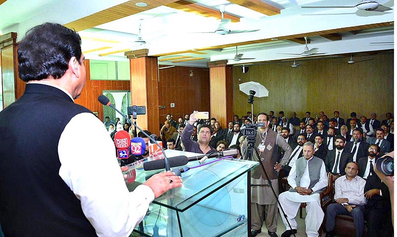 Speaker National Assembly Raja Pervez Ashraf addressing the Public Gathering after Inaugurating Solar Energy System at Gujar Khan Bar Association
