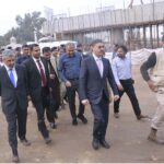 Caretaker Prime Minister Anwaar-ul-Haq Kakar inspecting the construction site of Imamia Colony Fly over in Shahdara