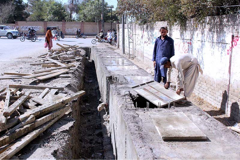 Labourer engaged in working the expansion of road project at Kalvin Road