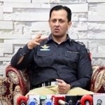SSP Syed Abdul Rahim Shirazi addressing a press conference at Press Club.