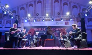 The audience is enjoying the soulful music as the German Embassy in Islamabad in collaboration with the Goethe-Institute Pakistan, hosted a captivating German Classical musical concert featuring the renowned Ensemble 4.1 at a local hotel