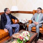 Caretaker Prime Minister Anwaar-ul-Haq Kakar meets Caretaker Chief Minister of Punjab Mohsin Naqvi