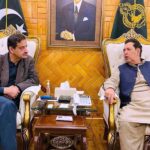 Governor Gilgit-Baltistan Syed Mehdi Shah in a meeting with advisor to Chief Minister on Information Eman Shah at Govenor House