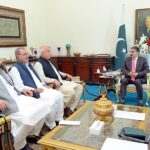 A delegation of politicians from Balochistan led by former Chief Minister Dr. Abdul Malik called on Caretaker Prime Minister Anwaar-ul-Haq Kakar