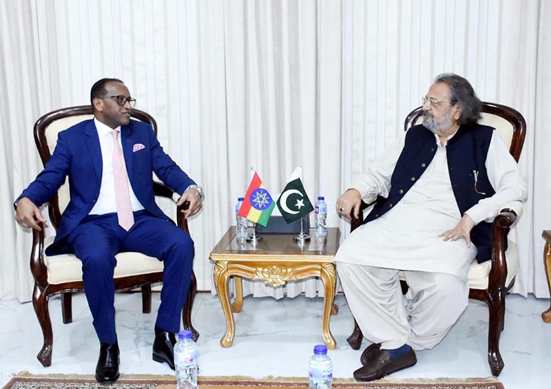 Ethiopian Ambassador to Pakistan, Mr. Jemal Beker called on the Caretaker Minister for Federal Education and Professional Training, Madad Ali Sindhi