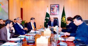 Caretaker Federal Minister for Railways, Shahid Ashraf Tarar chairing a meeting at Ministry of Railways