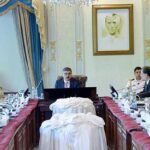 Caretaker Prime Minister Anwaar-ul-Haq Kakar chairs a meeting of the policy board on development of shipbuilding in Pakistan