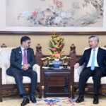 Caretaker Prime Minister Anwaar-ul-Haq Kakar meets Mr. Li Xi, member of the Standing Committee of the Politburo of Communist Party of China (CPC) and Secretary of CPC's Central Commission of Discipline Inspection