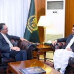 Sindh Governor Kamran Khan Tessori calls on Caretaker Foreign Minister Jalil Abbas