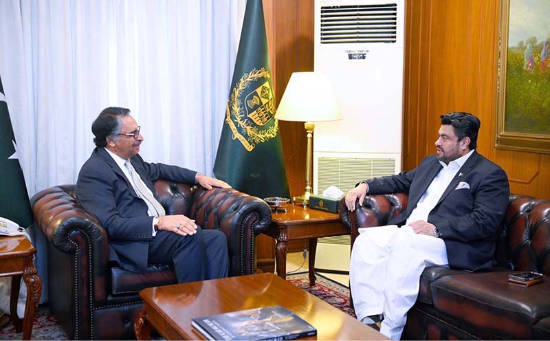 Sindh Governor Kamran Khan Tessori calls on Caretaker Foreign Minister Jalil Abbas