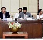 Senator Muhammad Hamayun Mohmand, Chairman Senate Standing committee on National Health Services, Regulations and Coordination presiding over a meeting of the committee at Parliament House