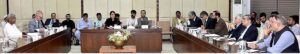 Senator Fawzia Arshad, presiding over a meeting of the Senate Standing Committee on Information and Broadcasting at Parliament House