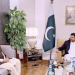 Caretaker Interior Minister Sarfraz Bugti is meeting Governor Sindh Kamran Khan Tessori at Sindh House