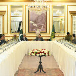 The Caretaker Prime Minister Anwaar-ul-Haq Kakar interacts with the TV anchors and Media persons