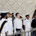 Chinese Consul General in Karachi Mr. Yang Yundong, visited Mazar-e-Quaid along with diplomats of the Chinese Consulate General