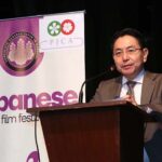 Consul General of Japan Odagiri Toshio addresses the audiences during the two days Japanese Film Festival organized by Arts Council Pakistan