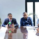 Caretaker Prime Minister Anwaar-ul-Haq Kakar addresses a press conference in Mayo Hospital