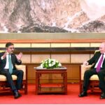 Caretaker Prime Minister Anwaar-ul-Haq Kakar meets Russian President Vladimir Putin on the sidelines of 3rd Belt and Road Forum