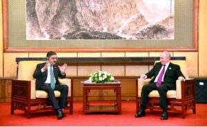 Caretaker Prime Minister Anwaar-ul-Haq Kakar meets Russian President Vladimir Putin on the sidelines of 3rd Belt and Road Forum