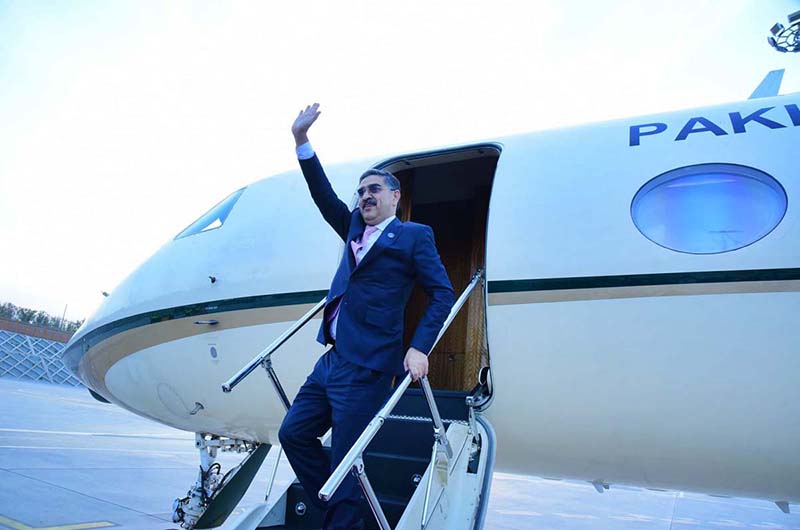 After concluding his visit to China, Caretaker Prime Minister Anwaar-ul-Haq Kakar leaves for Islamabad