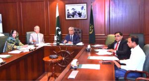 The Special Assistant to the Prime Minister on Maritime Affairs Vice Admiral (Retired) Mr. Iftikhar Rao presiding over a meeting on accession of the "International Convention for the safe and environmentally sound recycling of ships 2009 (Hong Kong Convention)