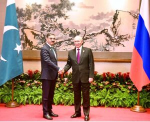 Caretaker Prime Minister Anwaar-ul-Haq Kakar meets Russian President Vladimir Putin on the sidelines of 3rd Belt and Road Forum