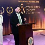 Governor of Sindh Kamran Khan Tessori addressing during 17th Consumers Awards 2023 ceremony at Governor House